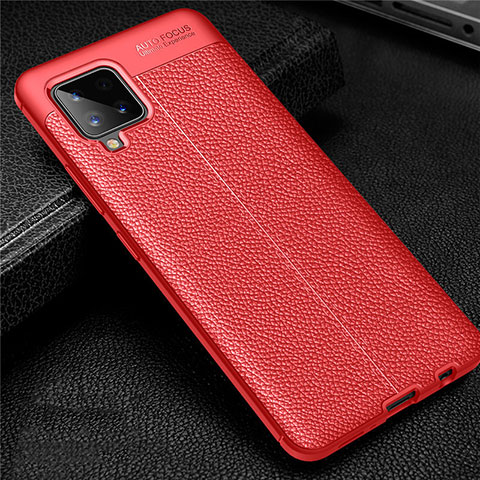 Funda Silicona Goma de Cuero Carcasa para Samsung Galaxy A42 5G Rojo