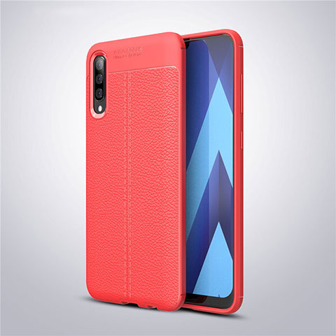 Funda Silicona Goma de Cuero Carcasa para Samsung Galaxy A50 Rojo