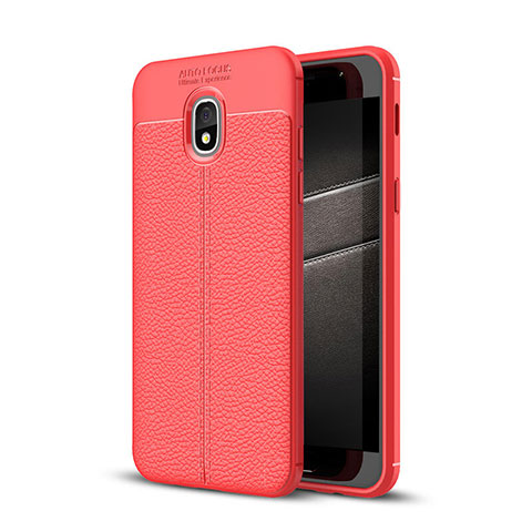 Funda Silicona Goma de Cuero Carcasa para Samsung Galaxy J3 Star Rojo