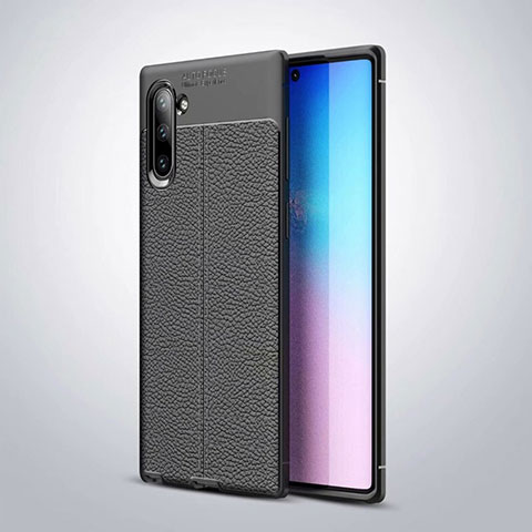 Funda Silicona Goma de Cuero Carcasa para Samsung Galaxy Note 10 5G Negro