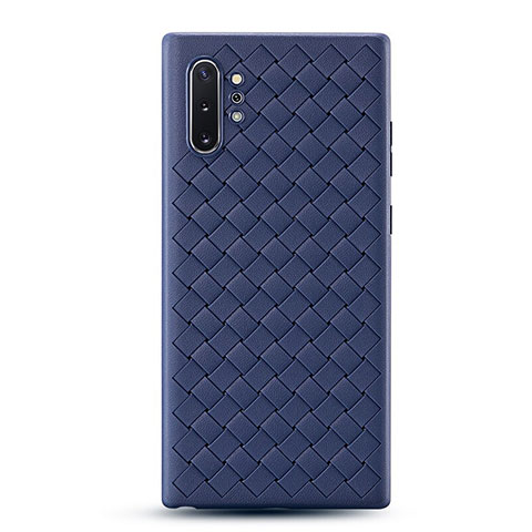 Funda Silicona Goma de Cuero Carcasa para Samsung Galaxy Note 10 Plus Azul