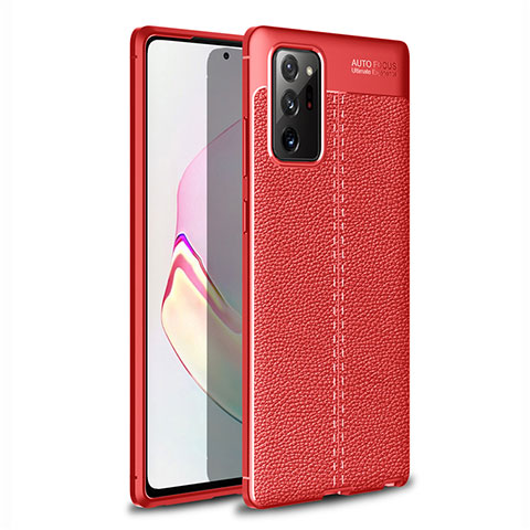 Funda Silicona Goma de Cuero Carcasa para Samsung Galaxy Note 20 5G Rojo