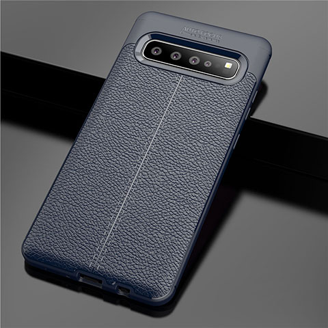 Funda Silicona Goma de Cuero Carcasa para Samsung Galaxy S10 5G SM-G977B Azul