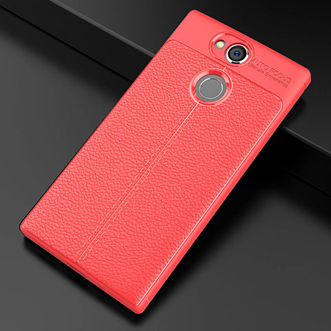 Funda Silicona Goma de Cuero Carcasa para Sony Xperia XA2 Ultra Rojo