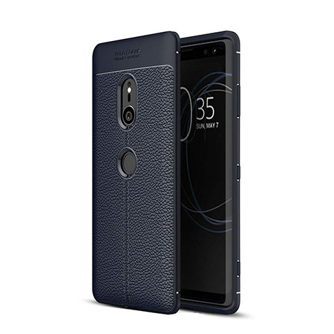 Funda Silicona Goma de Cuero Carcasa para Sony Xperia XZ3 Azul