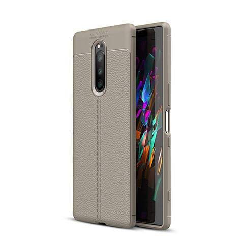 Funda Silicona Goma de Cuero Carcasa para Sony Xperia XZ4 Gris