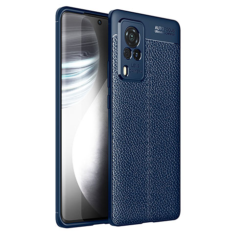 Funda Silicona Goma de Cuero Carcasa para Vivo X60 Pro 5G Azul