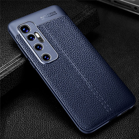 Funda Silicona Goma de Cuero Carcasa para Xiaomi Mi 10 Ultra Azul