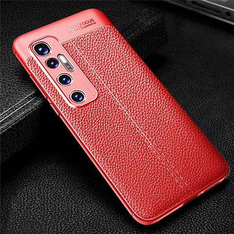 Funda Silicona Goma de Cuero Carcasa para Xiaomi Mi 10 Ultra Rojo