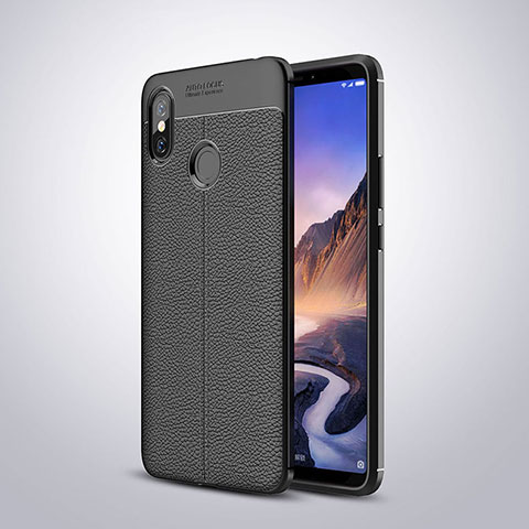 Funda Silicona Goma de Cuero Carcasa para Xiaomi Mi Max 3 Negro