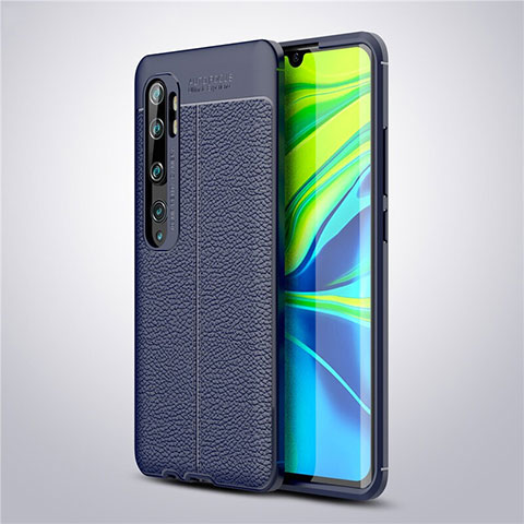 Funda Silicona Goma de Cuero Carcasa para Xiaomi Mi Note 10 Azul