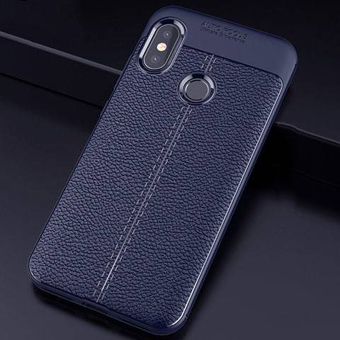 Funda Silicona Goma de Cuero Carcasa para Xiaomi Redmi 6 Pro Azul