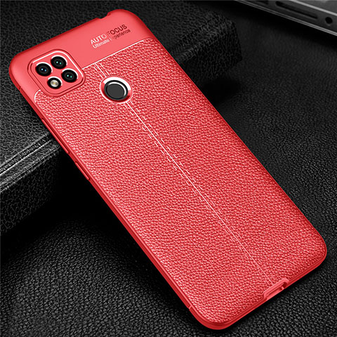 Funda Silicona Goma de Cuero Carcasa para Xiaomi Redmi 9 India Rojo