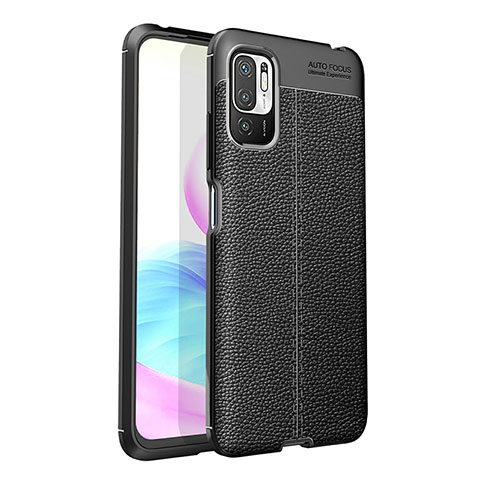 Funda Silicona Goma de Cuero Carcasa para Xiaomi Redmi Note 10 5G Negro