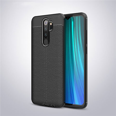 Funda Silicona Goma de Cuero Carcasa para Xiaomi Redmi Note 8 Pro Negro