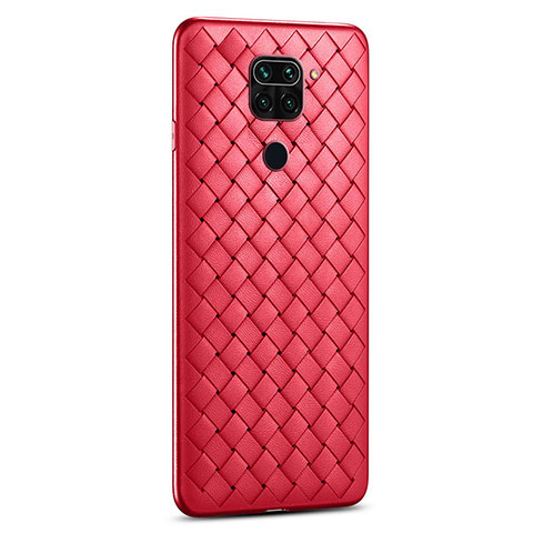 Funda Silicona Goma de Cuero Carcasa para Xiaomi Redmi Note 9 Rojo