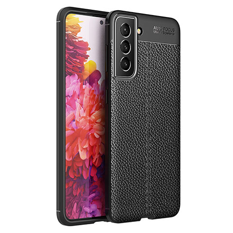 Funda Silicona Goma de Cuero Carcasa Q01 para Samsung Galaxy S21 Plus 5G Negro