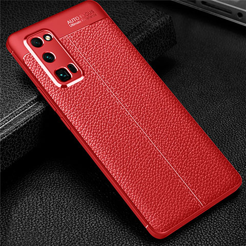 Funda Silicona Goma de Cuero Carcasa S01 para Huawei Honor 30 Pro+ Plus Rojo