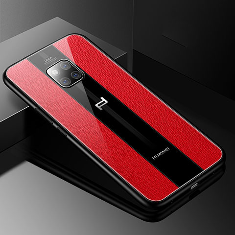 Funda Silicona Goma de Cuero Carcasa S01 para Huawei Mate 20 RS Rojo