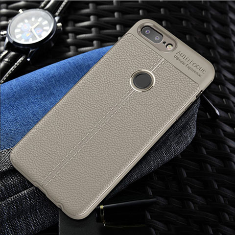 Funda Silicona Goma de Cuero Carcasa S01 para OnePlus 5T A5010 Gris