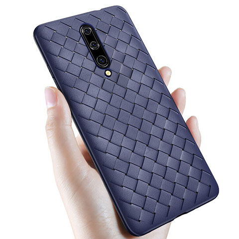 Funda Silicona Goma de Cuero Carcasa S01 para OnePlus 7 Pro Azul