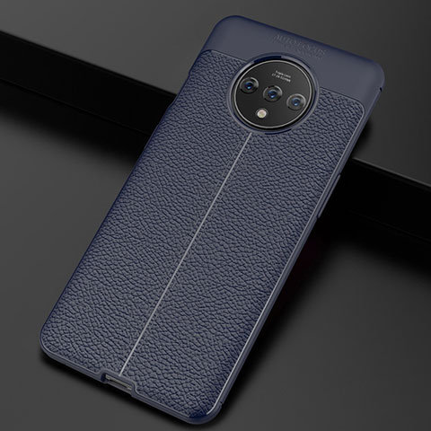 Funda Silicona Goma de Cuero Carcasa S01 para OnePlus 7T Azul