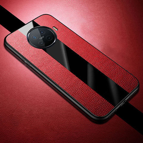 Funda Silicona Goma de Cuero Carcasa S01 para Oppo Ace2 Rojo