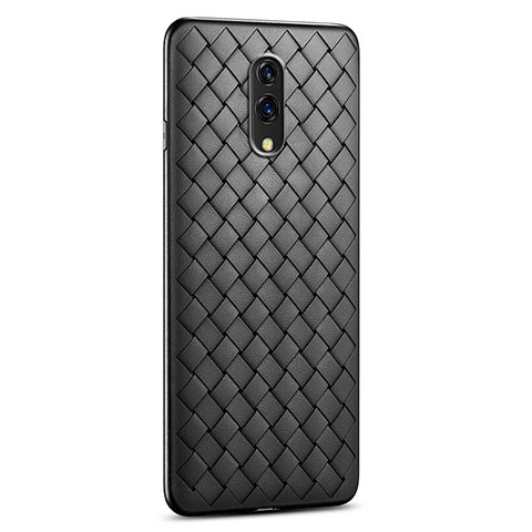 Funda Silicona Goma de Cuero Carcasa S01 para Oppo K3 Negro