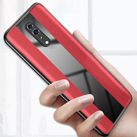 Funda Silicona Goma de Cuero Carcasa S01 para Oppo Reno Z Rojo