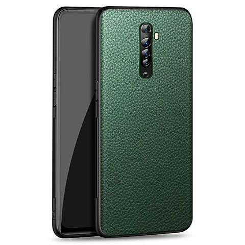 Funda Silicona Goma de Cuero Carcasa S01 para Oppo Reno2 Verde