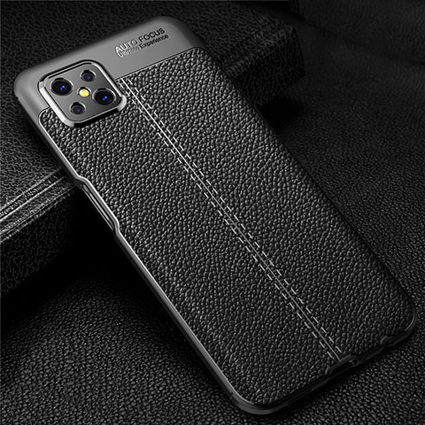 Funda Silicona Goma de Cuero Carcasa S01 para Oppo Reno4 Z 5G Negro