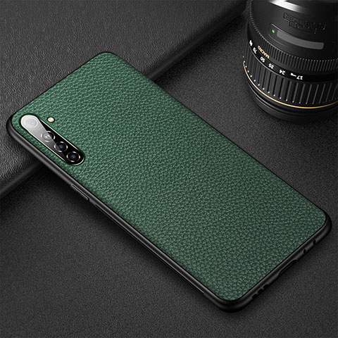 Funda Silicona Goma de Cuero Carcasa S01 para Realme XT Verde