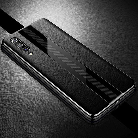 Funda Silicona Goma de Cuero Carcasa S01 para Xiaomi Mi A3 Lite Negro