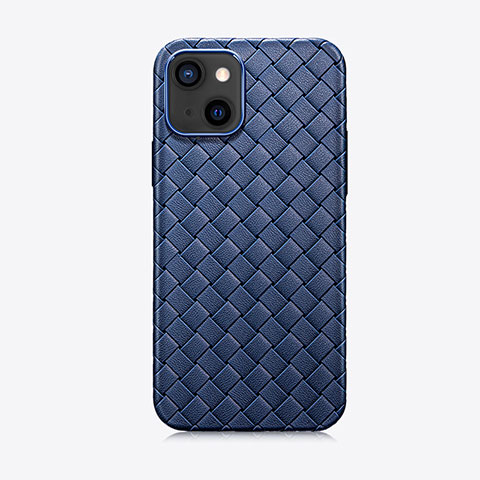 Funda Silicona Goma de Cuero Carcasa S02 para Apple iPhone 13 Mini Azul