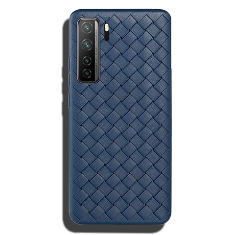 Funda Silicona Goma de Cuero Carcasa S02 para Huawei P40 Lite 5G Azul