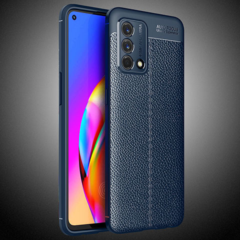 Funda Silicona Goma de Cuero Carcasa S02 para Oppo A95 4G Azul