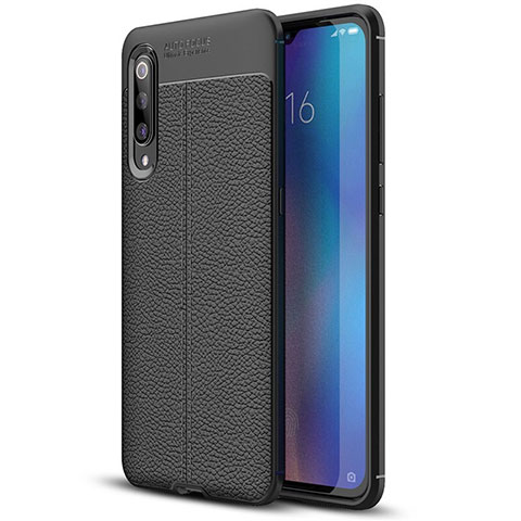 Funda Silicona Goma de Cuero Carcasa S02 para Xiaomi Mi 9 Negro