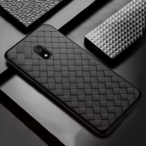 Funda Silicona Goma de Cuero Carcasa S02 para Xiaomi Redmi 8A Negro