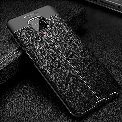 Funda Silicona Goma de Cuero Carcasa S02 para Xiaomi Redmi Note 9 Pro Negro