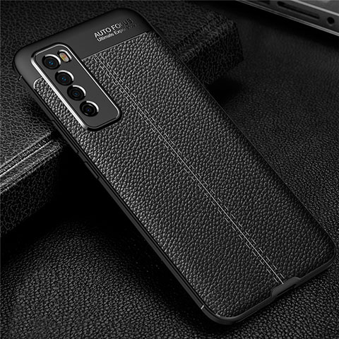 Funda Silicona Goma de Cuero Carcasa S03 para Huawei Nova 7 5G Negro