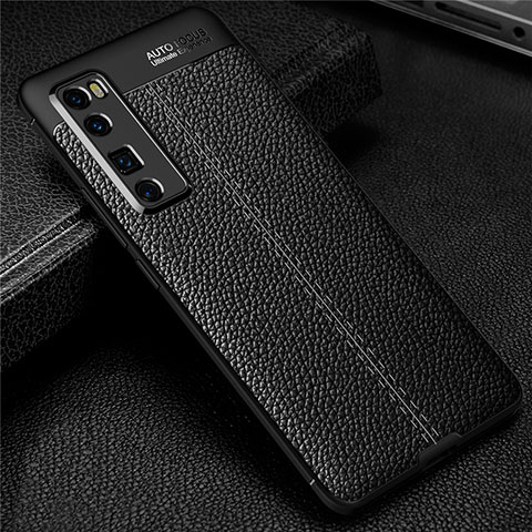 Funda Silicona Goma de Cuero Carcasa S03 para Huawei Nova 7 Pro 5G Negro