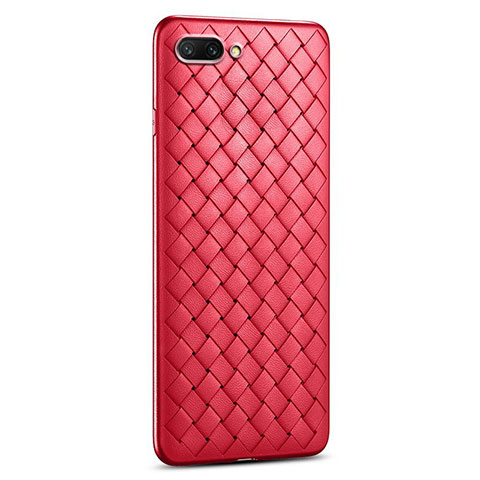 Funda Silicona Goma de Cuero Carcasa S03 para Oppo A12e Rojo