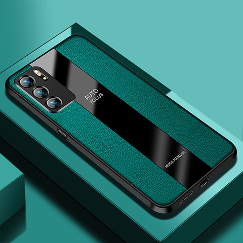 Funda Silicona Goma de Cuero Carcasa S03 para Oppo Reno6 Pro 5G India Verde