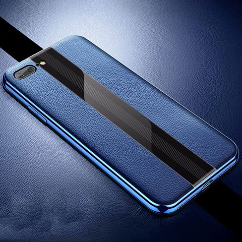 Funda Silicona Goma de Cuero Carcasa S04 para Apple iPhone 8 Plus Azul