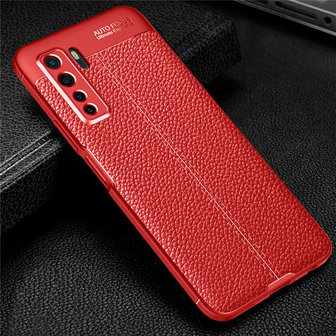 Funda Silicona Goma de Cuero Carcasa S04 para Huawei Nova 7 SE 5G Rojo