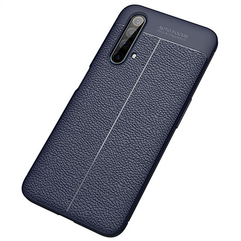 Funda Silicona Goma de Cuero Carcasa S04 para Realme X50 5G Azul