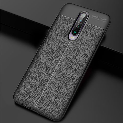 Funda Silicona Goma de Cuero Carcasa S04 para Xiaomi Redmi K30 5G Negro