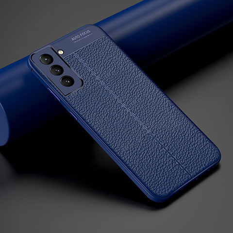 Funda Silicona Goma de Cuero Carcasa S06 para Samsung Galaxy S22 5G Azul