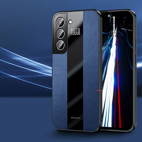 Funda Silicona Goma de Cuero Carcasa S07 para Samsung Galaxy S22 5G Azul