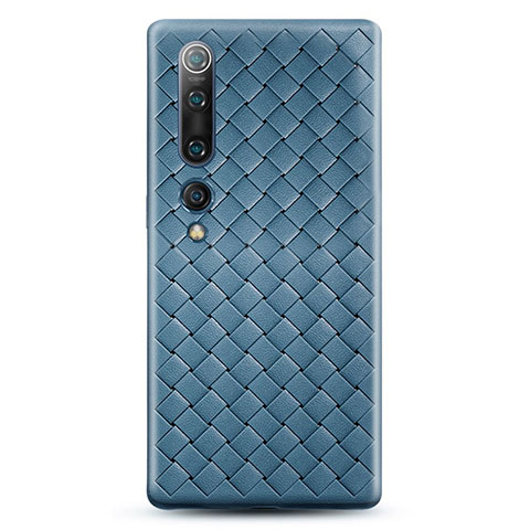 Funda Silicona Goma de Cuero Carcasa S07 para Xiaomi Mi 10 Azul Cielo